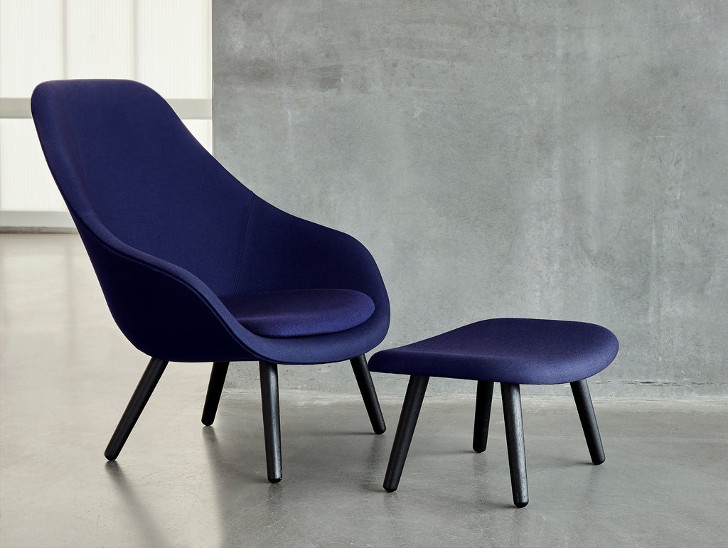 HAY AAL92 Lounge Chair in Steelcut Trio 675 with Divina 791 cushion / Black Stained Oak Legs