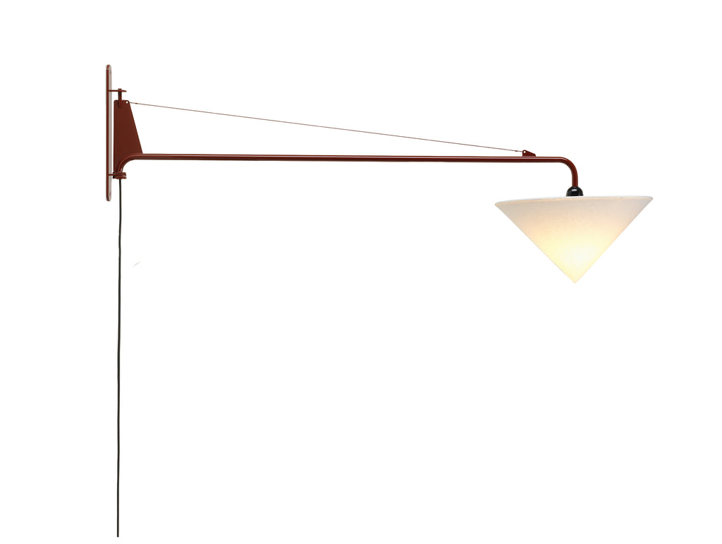 Jean Prouvé Petite Potence Lamp by Vitra - Japanese Red with Abat-Jour Conique shade