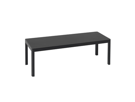 Workshop Coffee Table by Muuto - 120 x 43 cm / Black Linoleum Top with Black Lacquered Oak Base