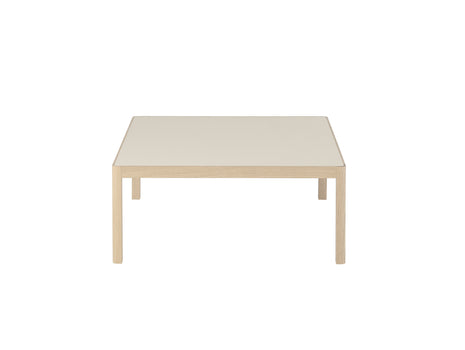 Workshop Coffee Table by Muuto - 86 x 86 cm / Warm Grey Linoleum Top with Lacquered Oak Base