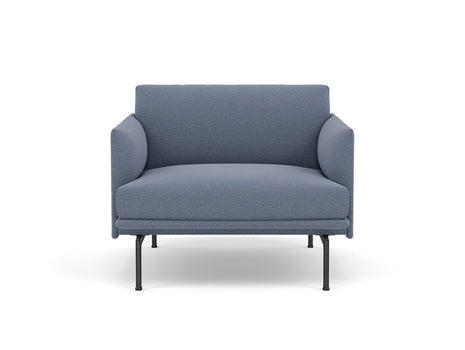 Outline Chair by Muuto - Steelcut Trio 716Outline Chair by Muuto - Black Painted Aluminium /  Steelcut Trio 716